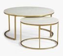 Online Designer Living Room Delaney Round Marble Nesting Coffee Tables Set of 2