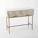 Online Designer Combined Living/Dining Sculpted Geo Console - Parchment