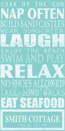 Online Designer Combined Living/Dining BEACH Rules Sign