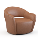 Online Designer Living Room Suzette Leather Swivel Barrel Chair