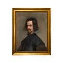 Online Designer Living Room Portrait of a Man, Possibly a Self-Portrait by Velázquez Framed Oil Painting Print on Canvas in Antiqued Gold Frame