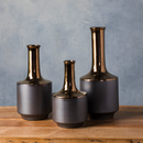 Online Designer Living Room Stylish Copper Finish Vases, Set