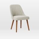 Online Designer Bedroom Mid-Century Upholstered Dining Chair - Wood Legs