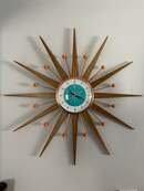 Online Designer Bedroom 27 inch Hand Made Mid Century style Starburst Sunburst Clock 