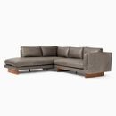 Online Designer Patio Anton Leather 2-Piece Terminal Chaise Sectional - Wood Legs