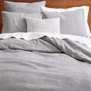 Online Designer Bedroom Belgian Flax Linen Melange Duvet Cover + Shams