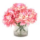 Online Designer Living Room Pink Peonies in Acrylic Water Vase