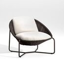 Online Designer Patio Morocco Graphite Oval Outdoor Lounge Chair with White Cushion