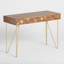 Online Designer Combined Living/Dining Wood Hexagon And Gold Inlay Hairpin Natasha Desk