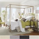 Online Designer Bedroom Solivita Champagne Gold Metal Canopy Bed with Vertical Panel Headboard by iNSPIRE Q Bold
