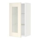 Online Designer Kitchen SEKTION Wall cabinet with glass door, white, Grimslöv off-white