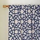 Online Designer Combined Living/Dining Star Flocked Curtain - Regal Blue