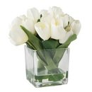 Online Designer Bedroom Tulip Floral Arrangement in Glass Vase