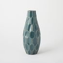Online Designer Home/Small Office Linework Vase, Honeycomb, Tall Teardrop, Blue Lagoon
