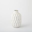 Online Designer Home/Small Office Linework Vase, Honeycomb, Tall Shoulder, White