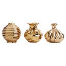Online Designer Combined Living/Dining 3-Piece Sarabi Vase Set in Gold