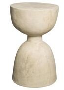 Online Designer Combined Living/Dining Noir Hourglass Industrial Loft Ivory Hourglass Stone Side End Table