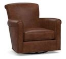 Online Designer Other Irving Roll Arm Leather Swivel Armchair
