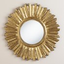Online Designer Combined Living/Dining Small Antique Gold Leila Sunburst Mirror