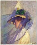 Online Designer Home/Small Office The Blue Veil, Art Painting by Edmund Tarbell