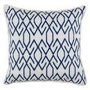 Online Designer Living Room Navy and White Patterned Pillow
