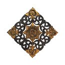 Online Designer Combined Living/Dining Antique Flower Two Tone Hand Carved Teak Wood Wall Art (Thailand)