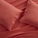 Online Designer Living Room Set of 2 Lino II Coral Linen Standard Pillow Cases