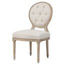 Online Designer Hallway/Entry  April French Country White Linen Wood Dining Chair