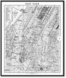 Online Designer Nursery Circa 1900 Map of New York Lithograph Giclee Print