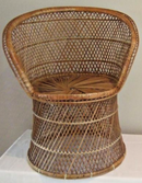 Online Designer Combined Living/Dining Wicker Peacock Fan Back Buri Chair  (vintage)