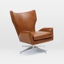 Online Designer Home/Small Office Hemming Leather Swivel Armchair