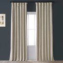 Online Designer Bedroom Exclusive Fabrics Signature Velvet Blackout Curtain Panel - 50 x 96 - Cool Beige