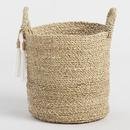Online Designer Combined Living/Dining Small Seagrass Delilah Tote Basket With Tassels