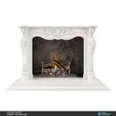 Online Designer Combined Living/Dining Travertine White Athena Fireplace Surround