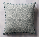Online Designer Combined Living/Dining Velvet Print Tassel Pillow