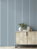 Online Designer Bedroom Faux Board & Batten Peel-and-Stick Wallpaper in Blue Stream