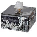 Online Designer Combined Living/Dining Marbled Jewelry Box, Black