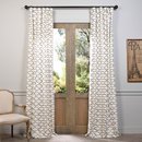 Online Designer Living Room Half Price Drapes Illusions Silver Grey 96 x 50-Inch Printed Cotton Curtain Single Panel