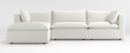 Online Designer Living Room Lotus Deep 4-Piece Reversible Sectional with Ottoman 
