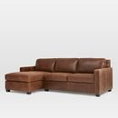 Online Designer Living Room Henry Leather 2-Piece Chaise Sectional