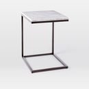 Online Designer Living Room Box Frame C-Base Side Table - Marble/Antique Bronze