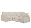 Online Designer Combined Living/Dining PB COMFORT SQUARE ARM SLIPCOVERED 3-PIECE SECTIONAL WITH CORNER