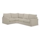 Online Designer Combined Living/Dining PB COMFORT SQUARE ARM SLIPCOVERED 3-PIECE SECTIONAL WITH WEDGE