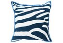 Online Designer Combined Living/Dining Zebra 20x20 Linen Pillow, Navy