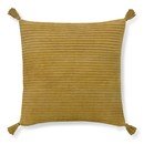 Online Designer Combined Living/Dining Suede Quilted Pillow Cover With Tassels, Sunshine