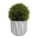 Online Designer Dining Room 9'' Faux Grass in Ceramic Pot