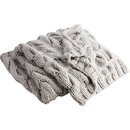 Online Designer Living Room CHUNKY LIGHT GREY CABLE KNIT THROW
