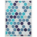 Online Designer Business/Office Metro Cream Contemporary Shed Free Easy to Clean Stain Resistant Area Rug
