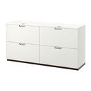 Online Designer Business/Office Storage combination with filing, white (alternative for lacquered storage)