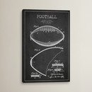 Online Designer Home/Small Office Football Charcoal Patent Blueprint Graphic Art on Wrapped Canvas
